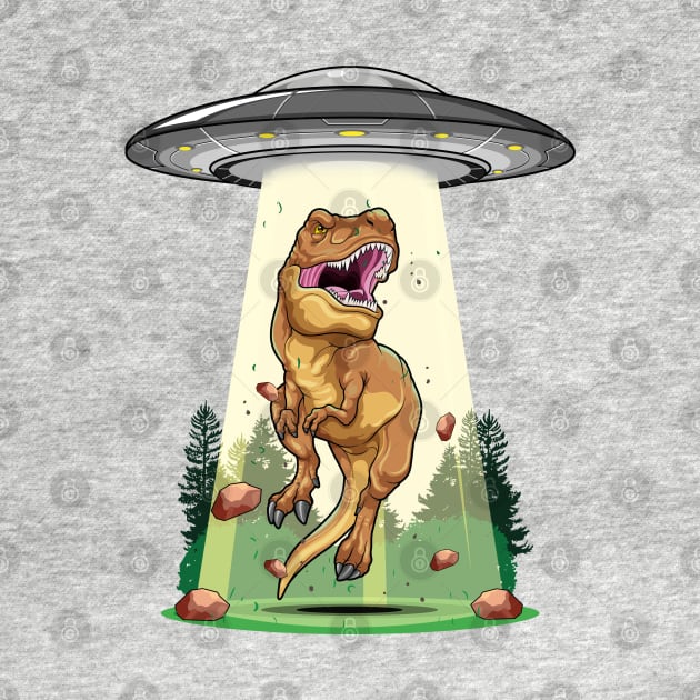 Cosmic Encounter:  Dinosaur Alien Abduction by GoshWow 